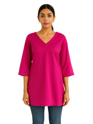 Pink Bell Sleeves Kurti
