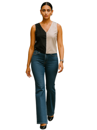 Two-Tone Top Black & Off-White