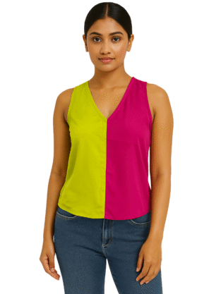 Two-Tone Top Pastel Green & Pink