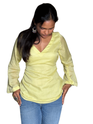 Pastel Green Back Tie Kurti| Mul Cotton